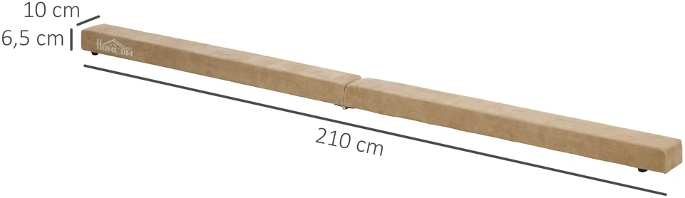 Sofa Aosom Sulankstoma pusiausvyros sija, neslystanti, zomšos danga, rudos spalvos, 210 x 10 x 6,5 cm