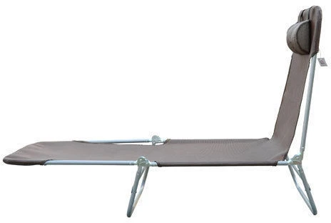 Aosom Sulankstoma saulės gultas, ruda, 182 x 56 x 28 cm, iki 120 kg