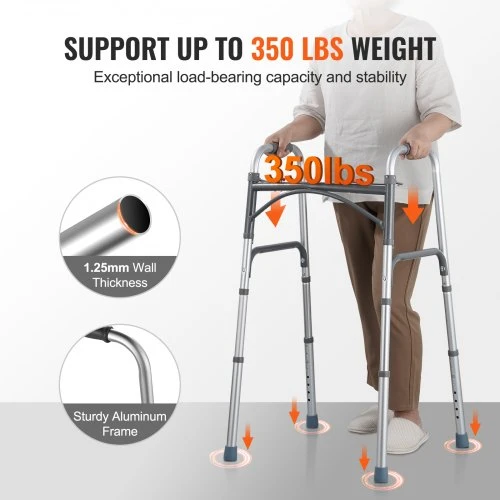 VEVOR Sulankstoma vaikštynė, aliuminė, reguliuojamas aukštis 82-100 cm, iki 159 kg