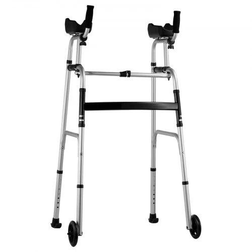 VEVOR Sulankstoma vaikštynė su nuimamais porankiais, aliuminis, reguliuojamas aukštis 101-116 cm, iki 204 kg