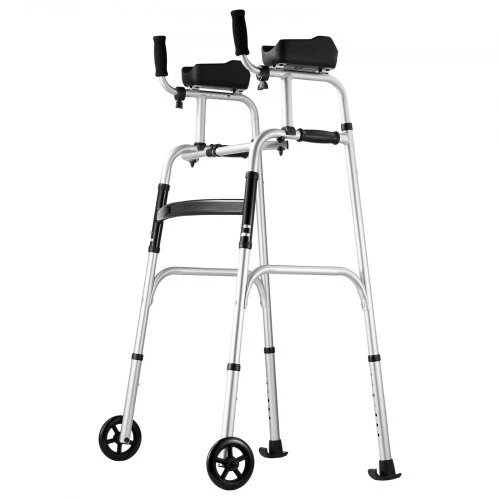 VEVOR Sulankstoma vaikštynė su nuimamais porankiais, aliuminis, reguliuojamas aukštis 101-116 cm, iki 204 kg