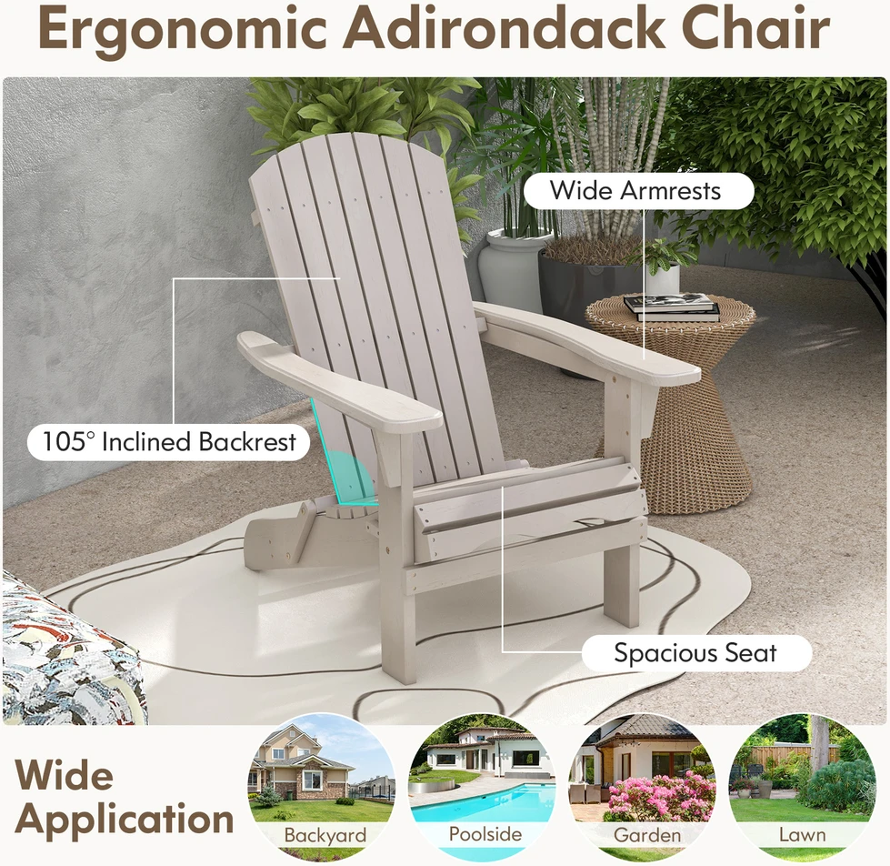 Promotion Sulankstomas Adirondack kėdė, pilka