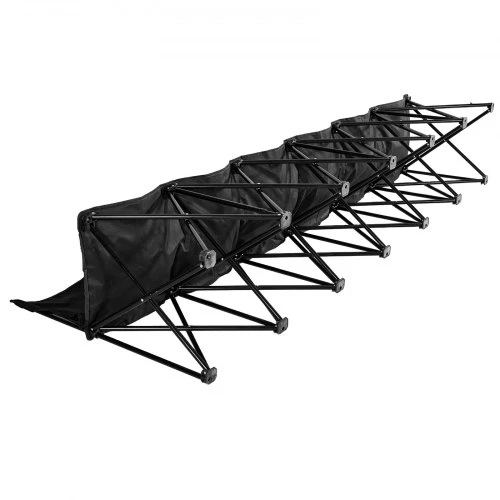 VEVOR Sulankstomas atsarginių žaidėjų suolas, 6 vietų, su atlošu ir nešiojimo krepšiu, juodas, 245 x 45 x 82 cm