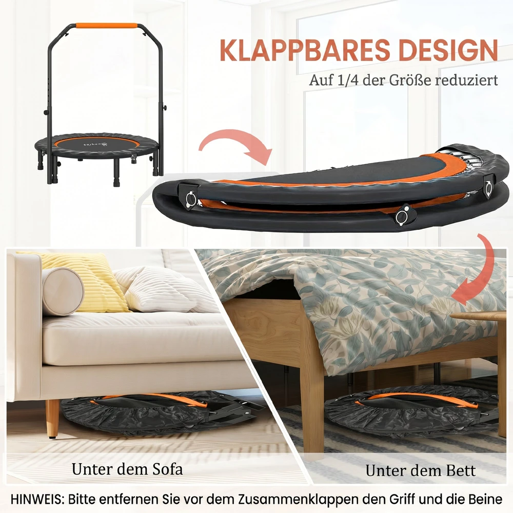 Aosom Sulankstomas fitneso batutas su reguliuojama rankena, Ø102 cm, juodas