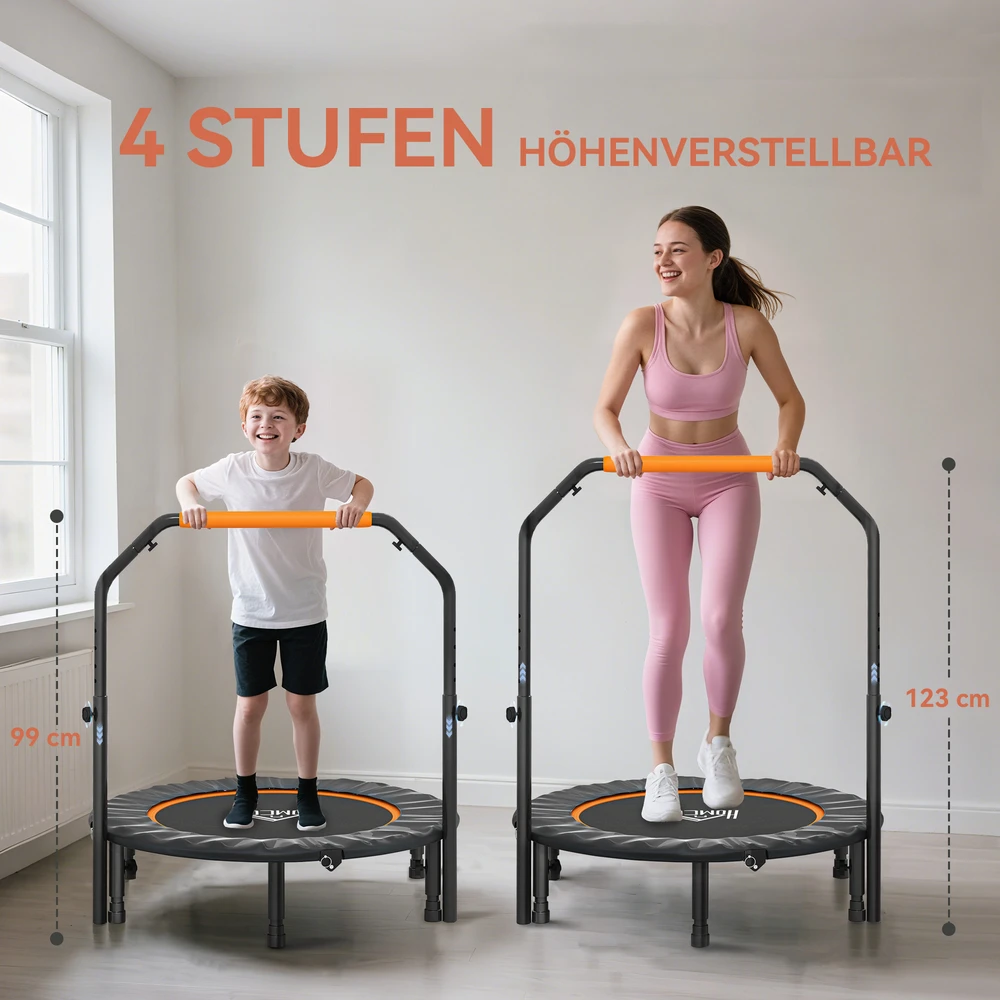 Aosom Sulankstomas fitneso batutas su reguliuojama rankena, Ø102 cm, juodas