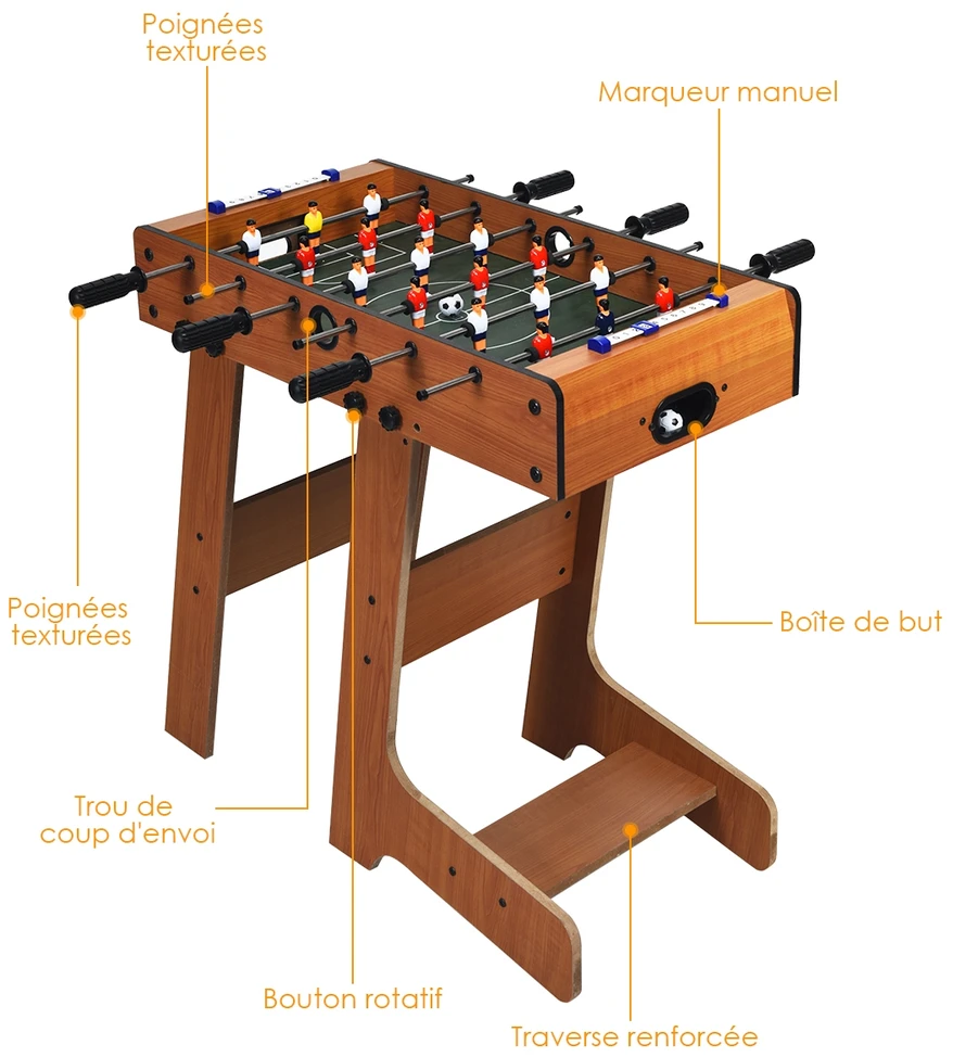 Koduva Sulankstomas futbolo stalas 69x60x71 cm natūralus