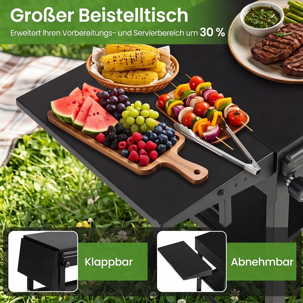 Promotion Sulankstomas grill vežimėlis, juodas