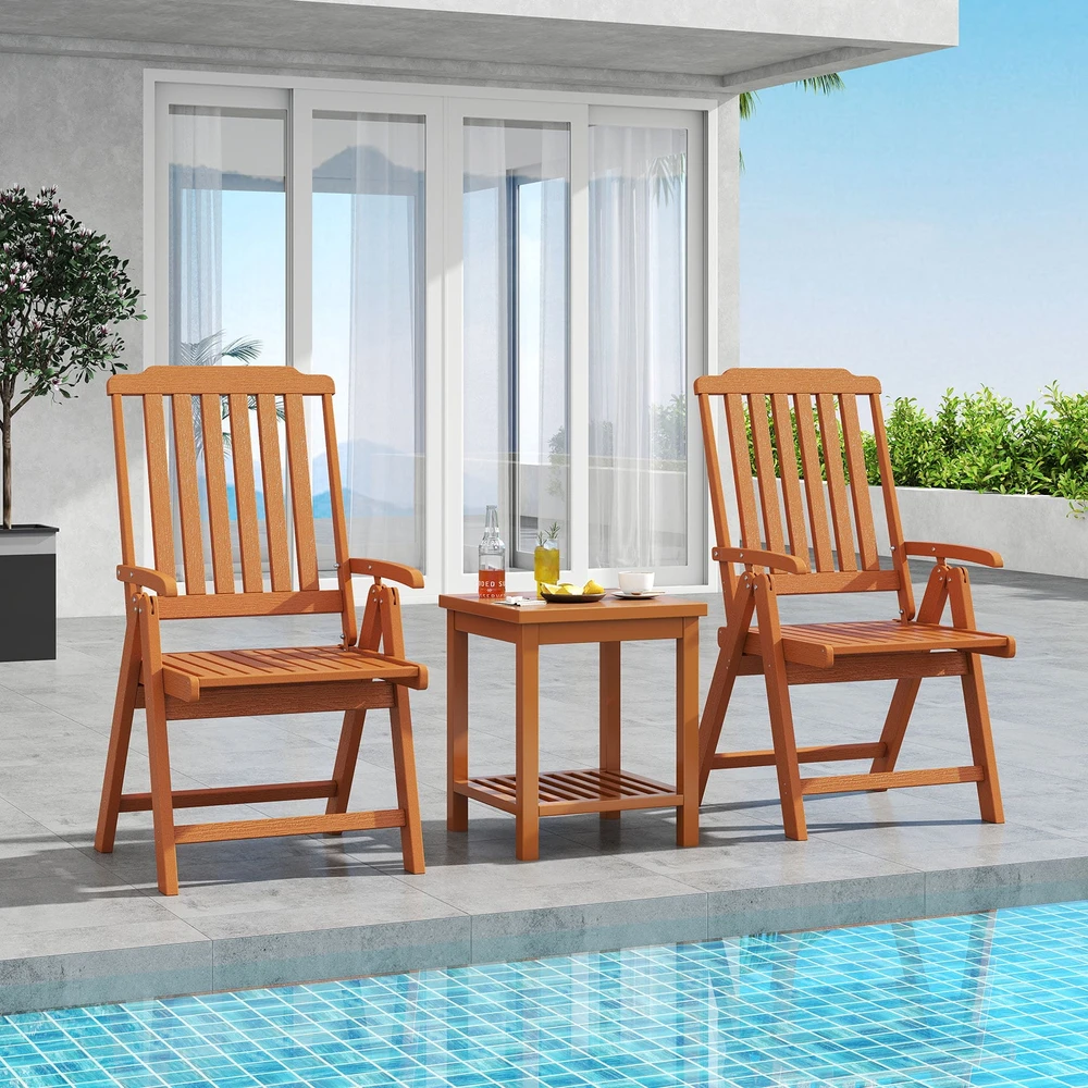 Promotion Sulankstomas HDPE lauko kėdė ruda