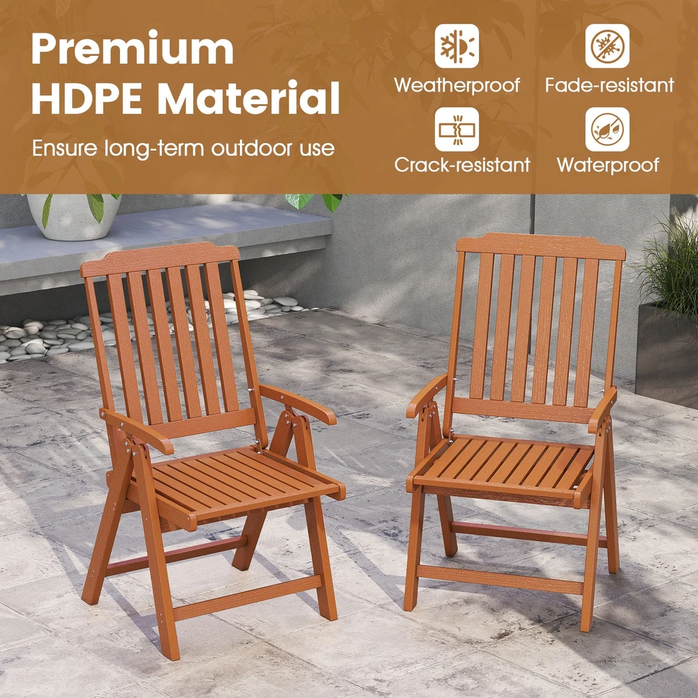 Promotion Sulankstomas HDPE lauko kėdė ruda