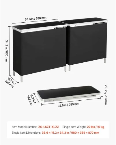 VEVOR Sulankstomas nešiojamas baro stalas, 2 vnt., 98 x 39 x 87 cm, su nešiojimo krepšiu
