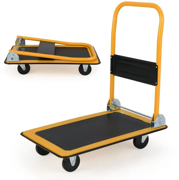 Promotion Sulankstomas platforminis vežimėlis 74x48x84 cm juodas