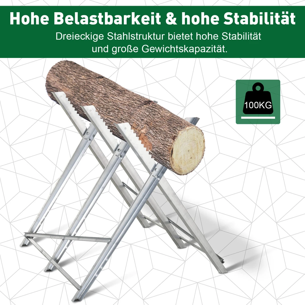 Aosom Sulankstomas sawhorse malkoms, metalas, sidabrinis, 83 x 83 x 79 cm
