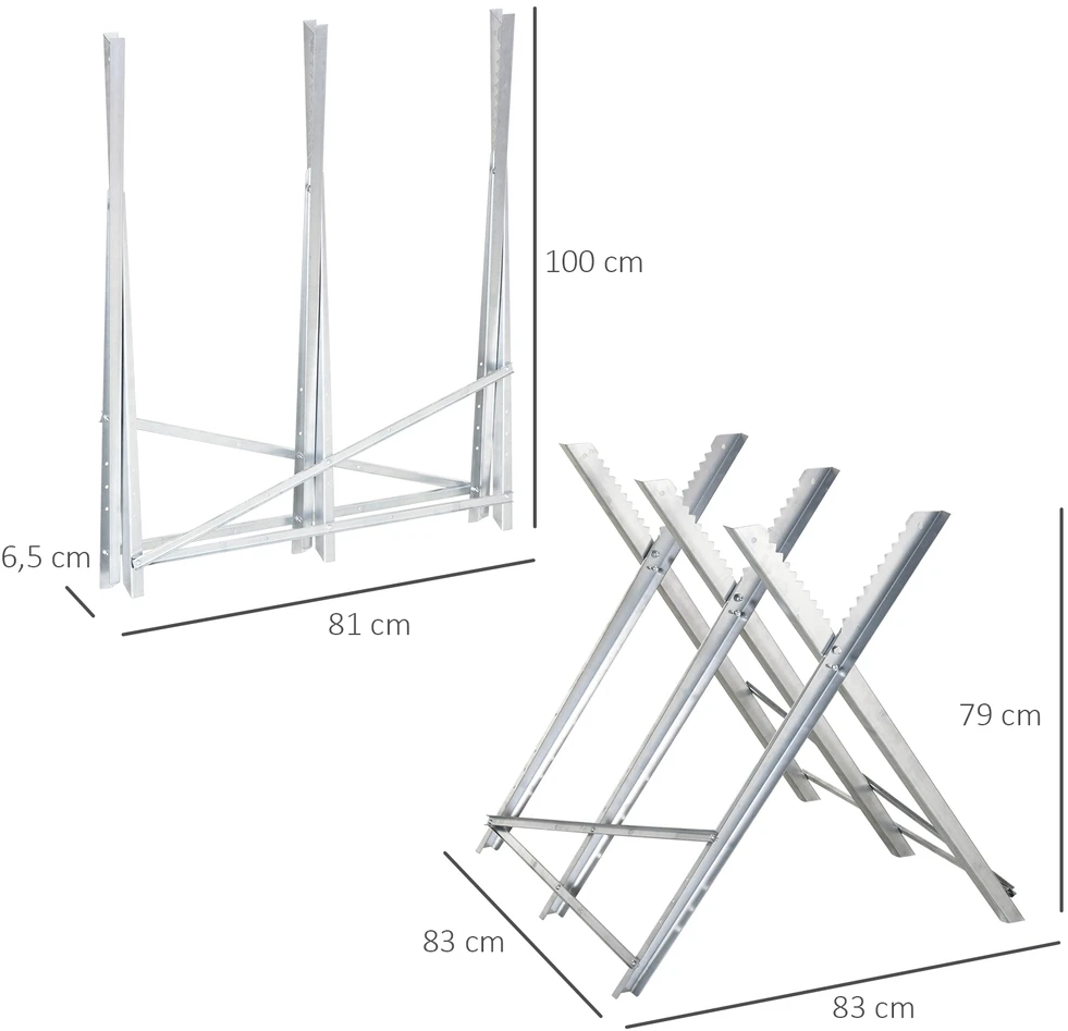 Aosom Sulankstomas sawhorse malkoms, metalas, sidabrinis, 83 x 83 x 79 cm