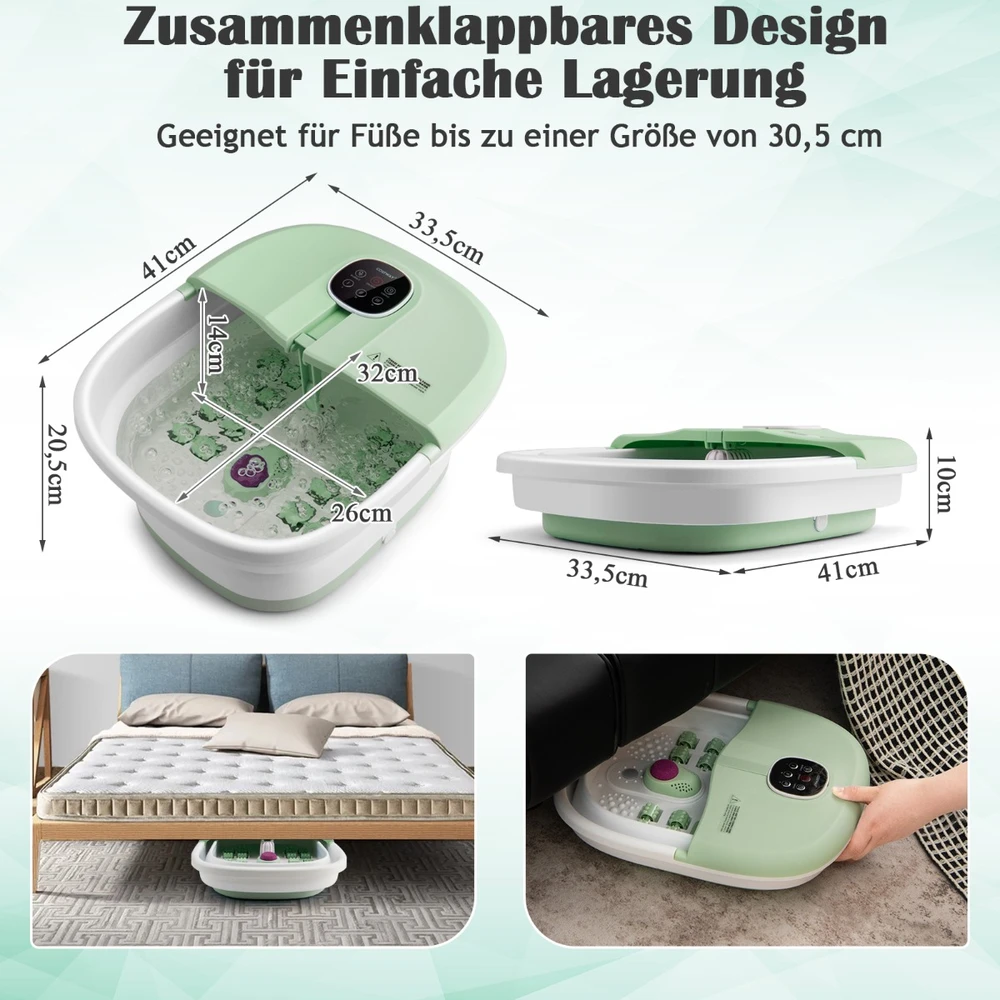 Promotion Sulankstomas šildomas pėdų masažuoklis žalias