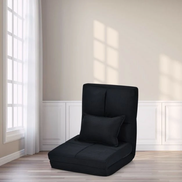 Promotion Sulankstomas sofa-lova su pagalve, juoda