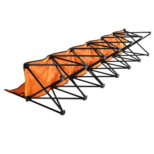VEVOR Sulankstomas sporto suolas, 6 vietų, su atlošu ir šoninėmis kišenėmis, oranžinis, 240 x 45 x 82 cm