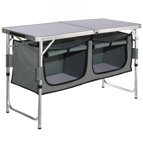 VEVOR Sulankstomas stovyklavimo virtuvės stalas, aliuminis ir MDF, 120 x 47 x 70 cm