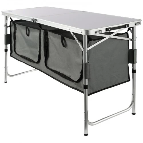 VEVOR Sulankstomas stovyklavimo virtuvės stalas, aliuminis ir MDF, 120 x 47 x 70 cm