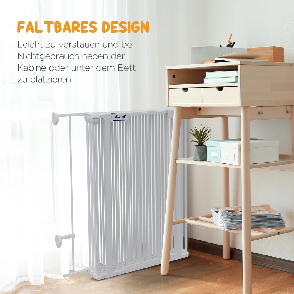 Aosom Sulankstomas šuniukų aptvaras su moduline konstrukcija, plieno rėmas, baltas, 123 x 102 x 90 cm