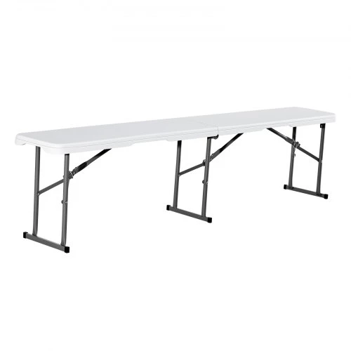 VEVOR Sulankstomas suolas, HDPE, baltas, 182 x 28 x 43 cm, 2 vnt.