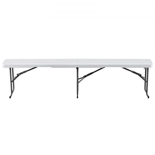 VEVOR Sulankstomas suolas, HDPE plastikas, baltas, 182 x 28 x 43 cm