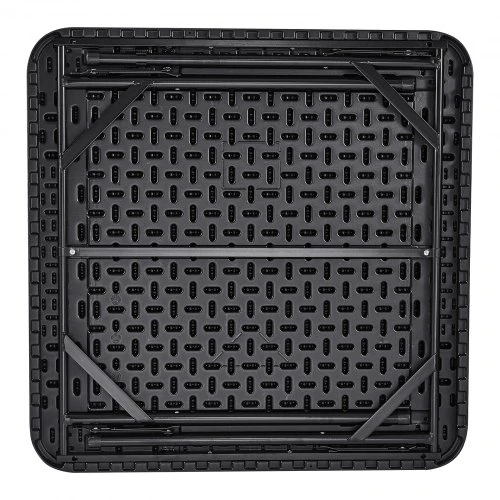 VEVOR Sulankstomas žaidimų stalas SN-90, 4 žaidėjams, su 4 puodelių laikikliais ir 4 žetonų dėklais, 90 x 90 cm, juodas