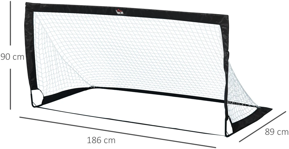 Aosom Sulankstomų futbolo vartų 2 vnt. rinkinys, 183 x 90 x 90 cm, juodas