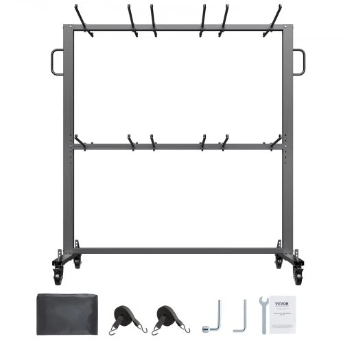 Koduva Sulankstomų kėdžių stovas VEVOR VV42, 363 kg, juodas, 182 x 86 x 186 cm