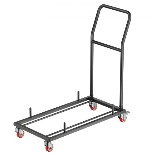 VEVOR Sulankstomų kėdžių stovas VV43, 25 kėdėms, 136 kg, matinė juoda, 108 x 51 x 109 cm