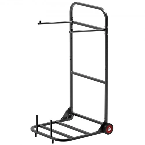 Koduva Sulankstomų kėdžių stovas VEVOR VV46, 10 kėdžių, iki 45 kg, metalas, matinė juoda, 110 x 57 x 58 cm