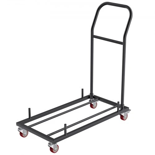 Koduva Sulankstomų kėdžių vežimėlis VEVOR LD-CT2102, juodas, 12 kėdžių, 100 x 51 x 109 cm
