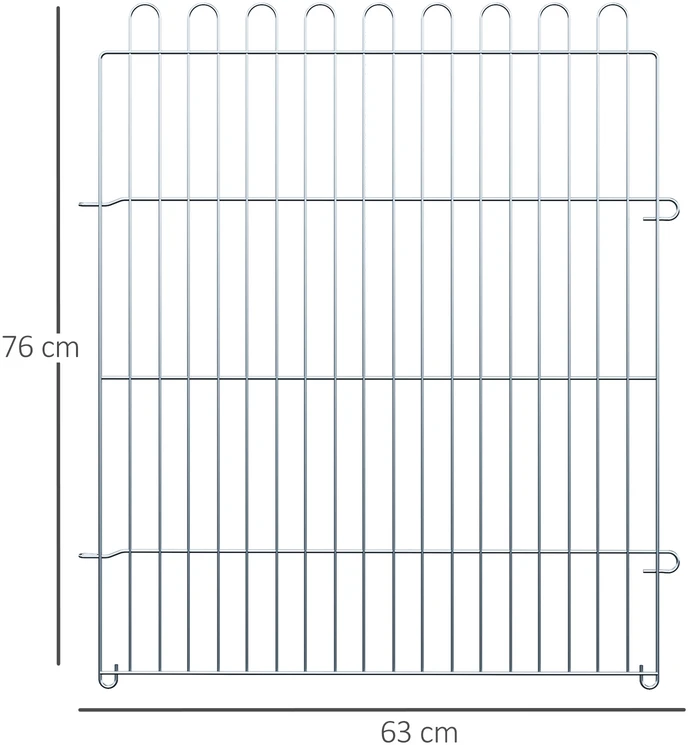 Aosom Šuniukų aptvaras, 8 dalių, 63 x 76 cm, sidabrinis