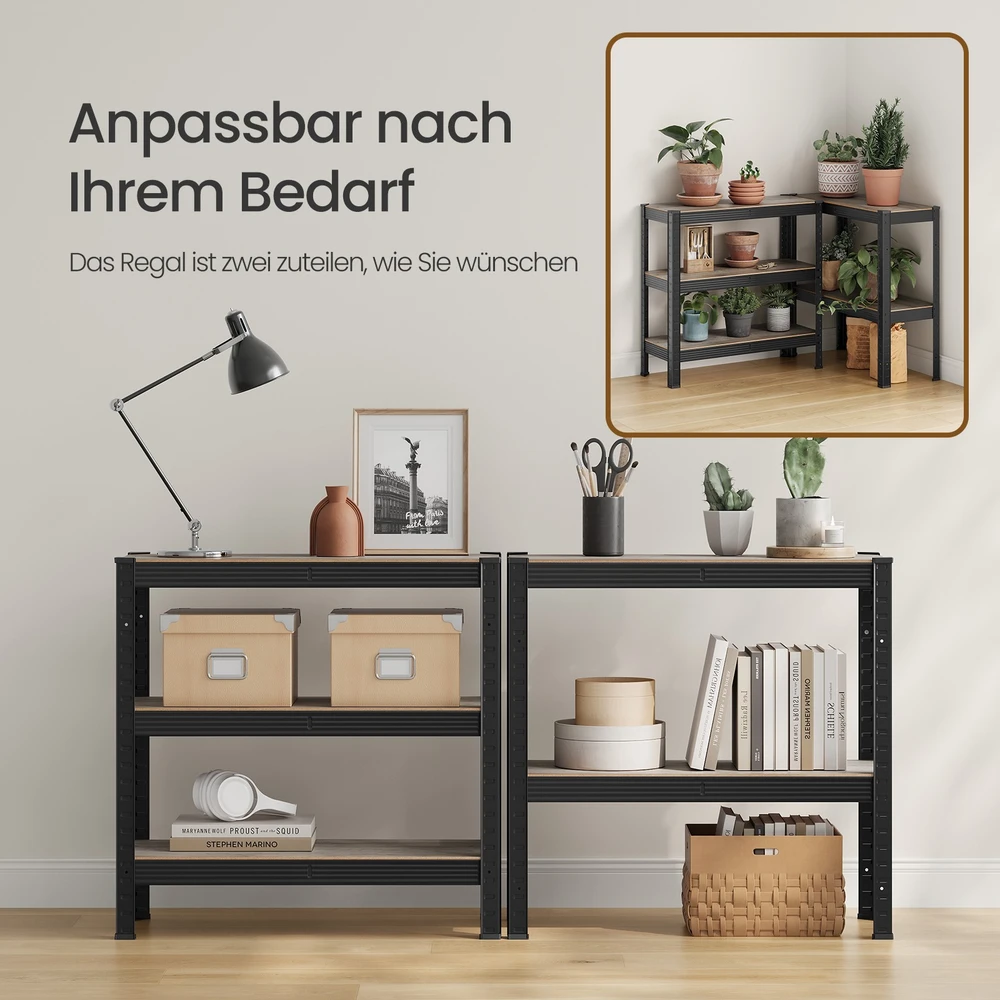 Koduva Sunkiųjų daiktų lentyna 30 x 75 x 150 cm, plieno ir MDF, 5 reguliuojamos lentynos, sidabrinė