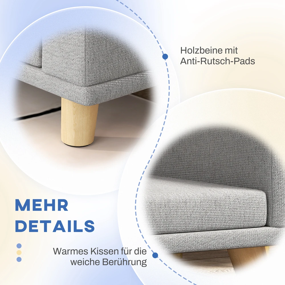 Aosom Šuns sofa dideliems šunims iki 30 kg, pilka, 98 x 67 x 25 cm