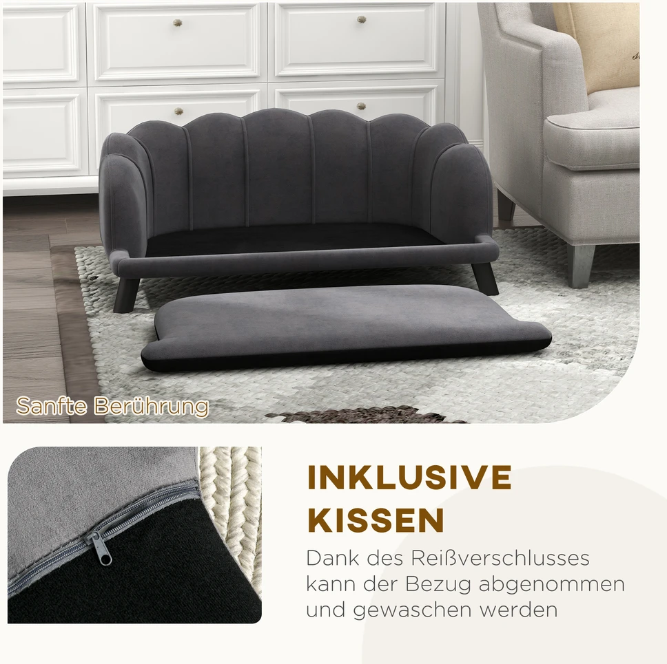 Aosom Šuns sofa, tamsiai pilka, 98,5 x 60,5 x 35,5 cm, iki 25 kg