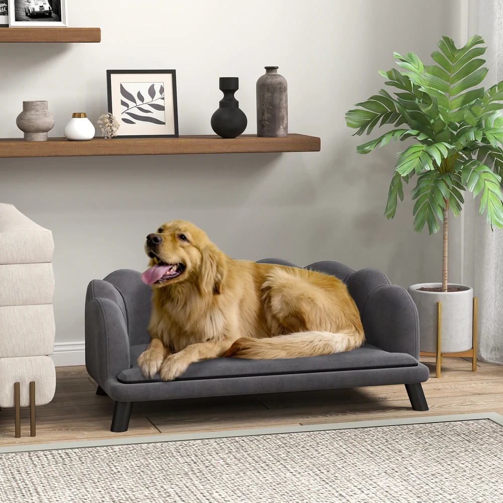 Aosom Šuns sofa, tamsiai pilka, 98,5 x 60,5 x 35,5 cm, iki 25 kg