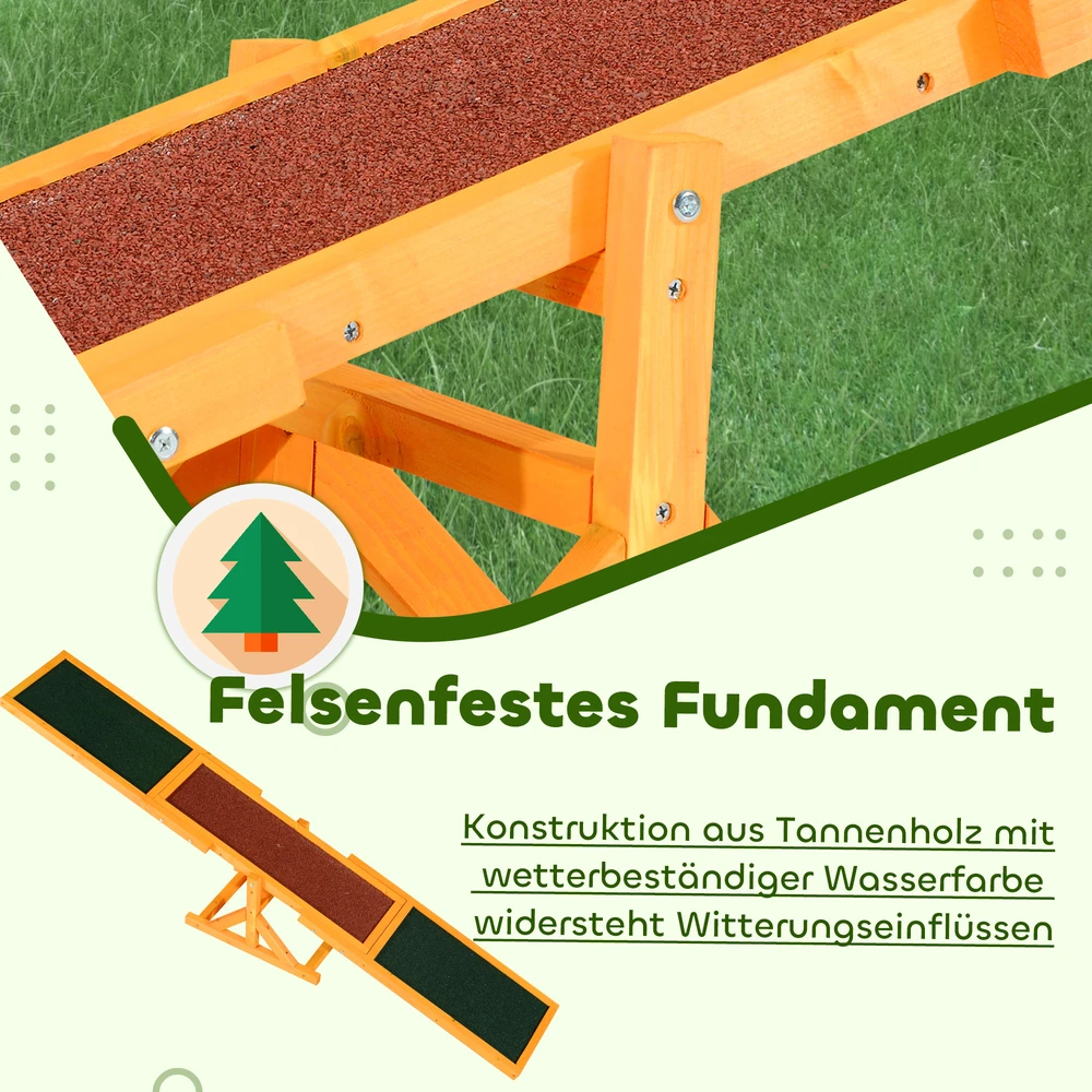 Aosom Šunų agility supynė, neslystantis paviršius, iki 30 kg, 180 x 30 x 30 cm