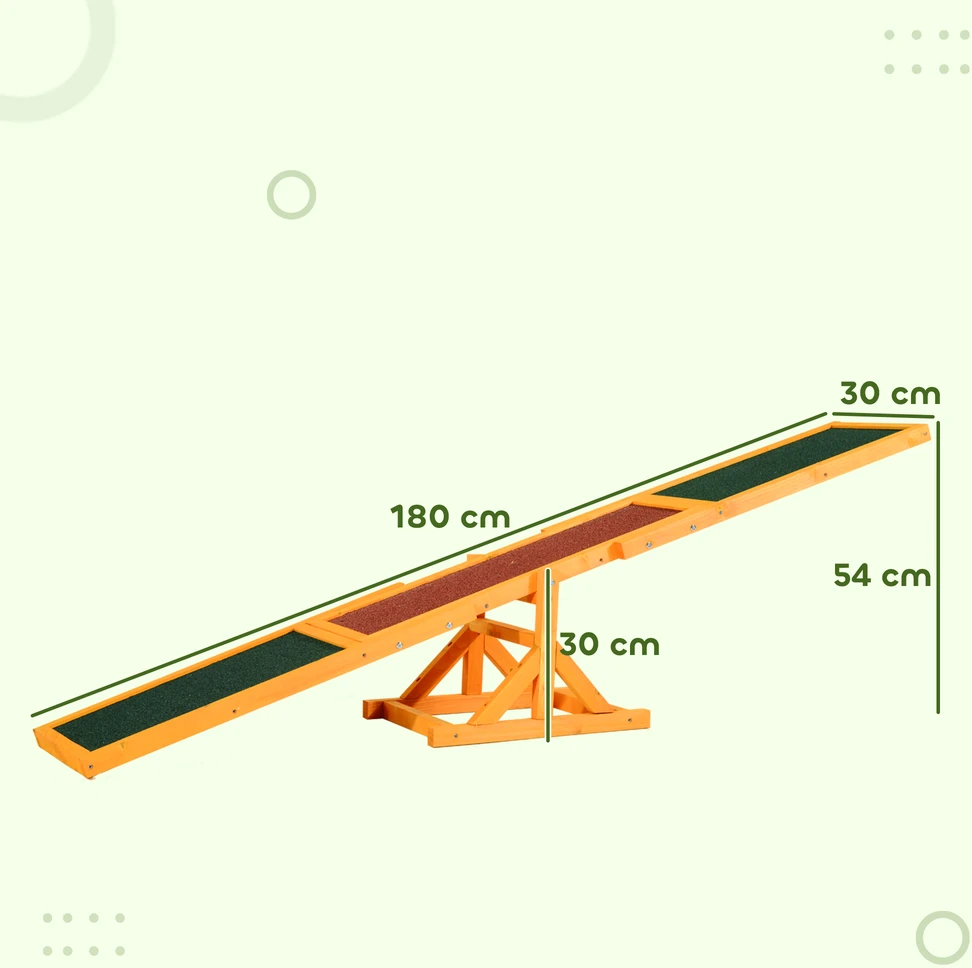 Aosom Šunų agility supynė, neslystantis paviršius, iki 30 kg, 180 x 30 x 30 cm