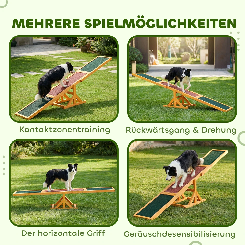 Aosom Šunų agility supynė, neslystantis paviršius, iki 30 kg, 180 x 30 x 30 cm
