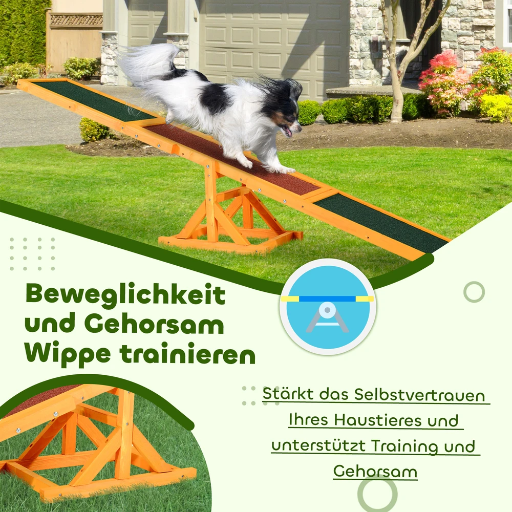 Aosom Šunų agility supynė, neslystantis paviršius, iki 30 kg, 180 x 30 x 30 cm