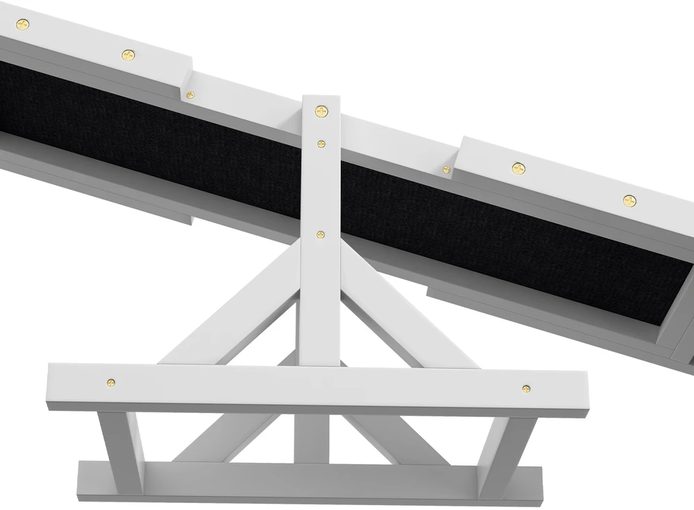 Aosom Šunų agility supynės, baltos, 180 x 30 x 30 cm, iki 30 kg