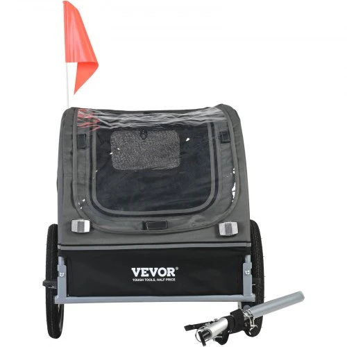 VEVOR Šunų dviračio priekaba DT810, 40 kg, juoda/pilka, 144 x 72 x 78 cm