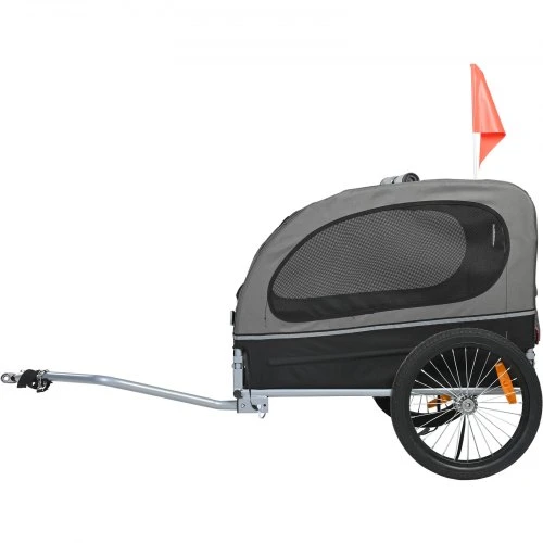 VEVOR Šunų dviračio priekaba DT810, 40 kg, juoda/pilka, 144 x 72 x 78 cm
