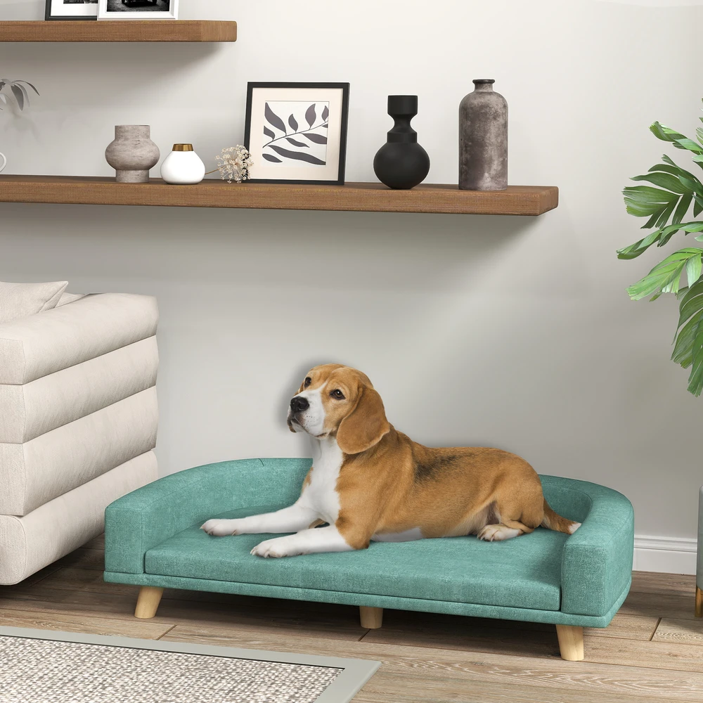Aosom Šunų sofa-lova, žalia, 98 x 67 x 25 cm