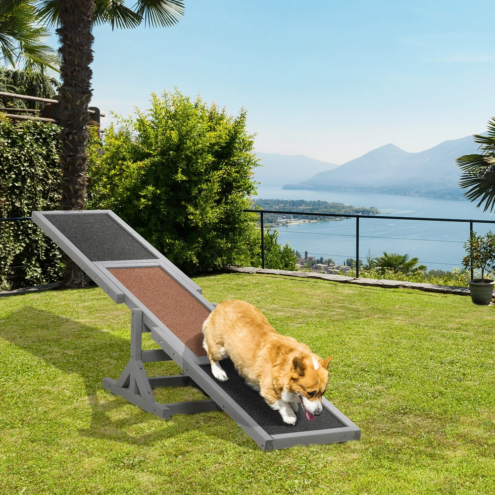 Aosom Šunų supynė Agility-Aqulity-Wippe, 180 x 30 x 30 cm, pilka + ruda
