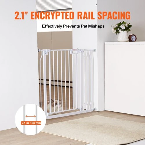 VEVOR Šunų varteliai durų angoms W3312, balti, 75-99 cm, aukštis 76 cm