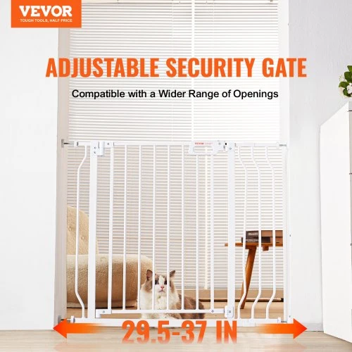 VEVOR Šunų varteliai durų angoms W3312, balti, 75-99 cm, aukštis 76 cm