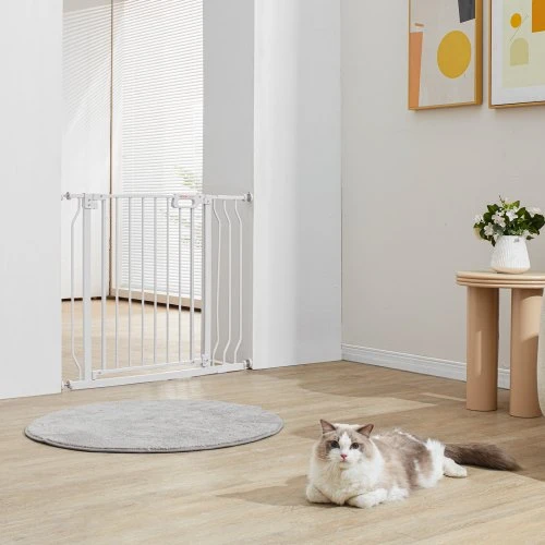 VEVOR Šunų varteliai durų angoms W3312, balti, 75-99 cm, aukštis 76 cm