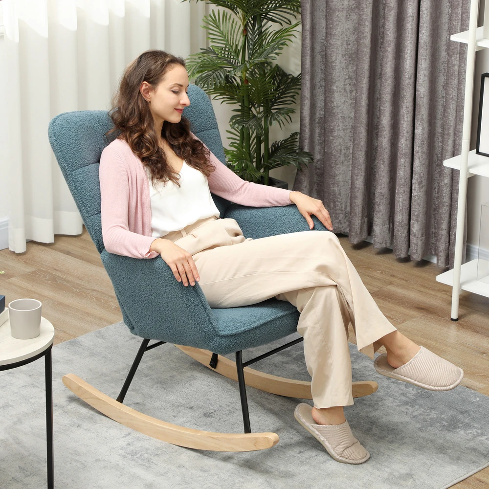 Koduva Supamasis krėslas, ergonominės formos, buko medžio slystės, iki 120 kg, šviesiai mėlynas