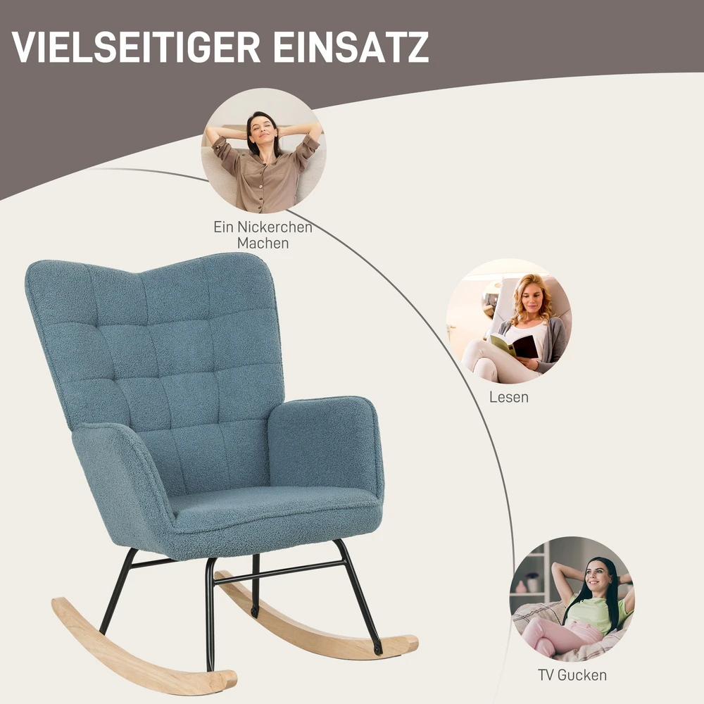 Koduva Supamasis krėslas, ergonominės formos, buko medžio slystės, iki 120 kg, šviesiai mėlynas